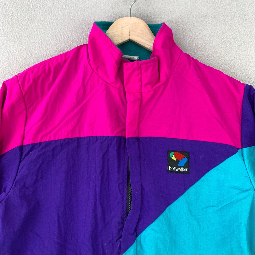 VTG Bellwether Cycling Jacket Women Medium Multi-Color 80s Nylon Windbreaker